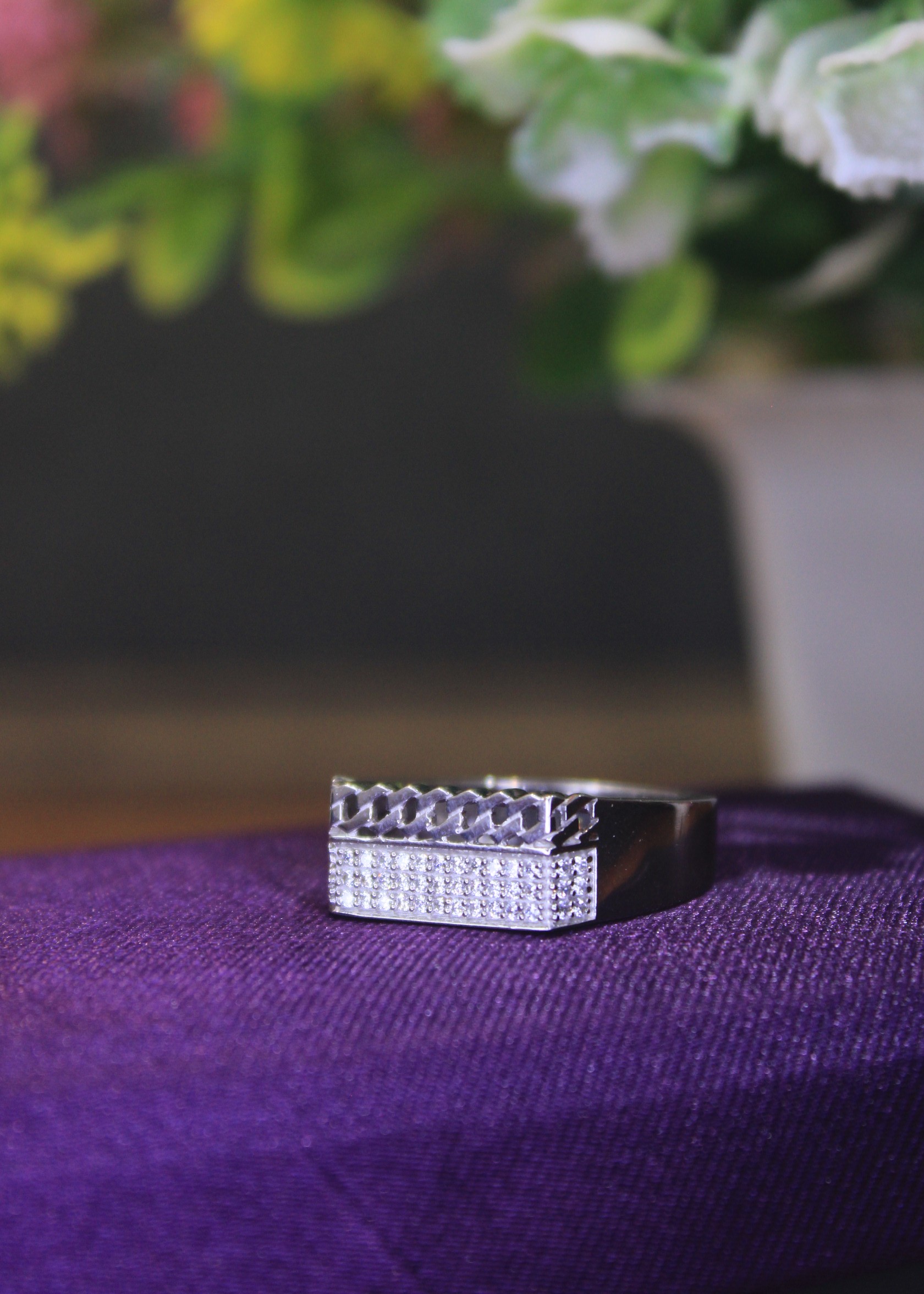 925 Sterling Silver Men’s CZ Studded Statement Ring | Premium Designer Silver Jewellery