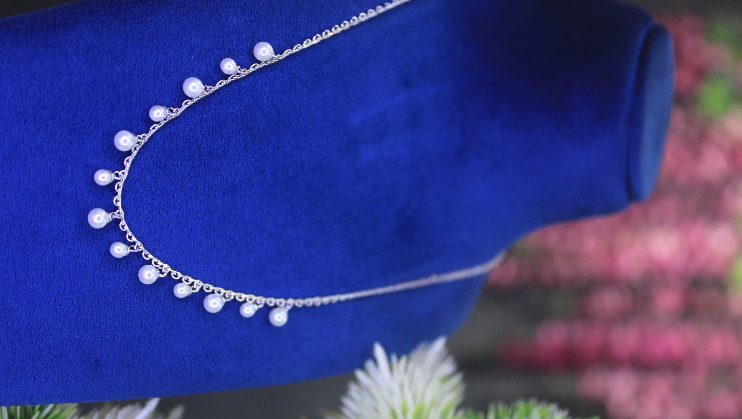 Dainty Pearl Drop Necklace – Minimalist Silver Chain with Freshwater-Style Pearls, Elegant Bridal & Everyday Jewelry 2