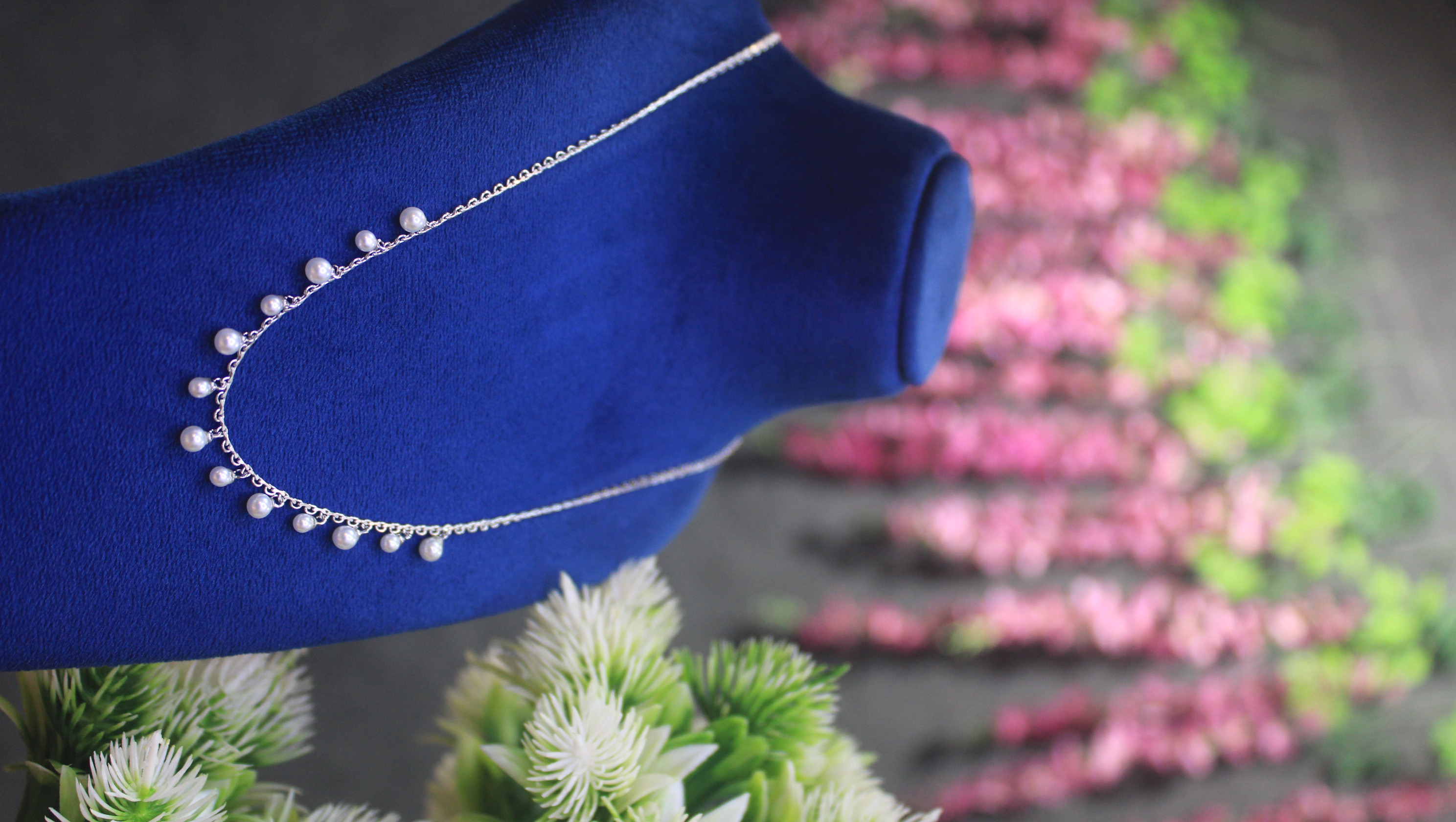 Dainty Pearl Drop Necklace – Minimalist Silver Chain with Freshwater-Style Pearls, Elegant Bridal & Everyday Jewelry 3